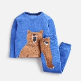 Z_ODRKIPWLL-DAZZBLU Blue pajama with bear motif  97% cotton 3% elastane 1 through 12
